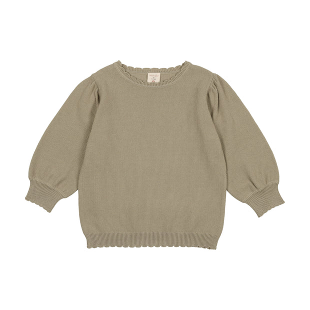 Analogie Knit Puff Sleeve Sweater - Light Green