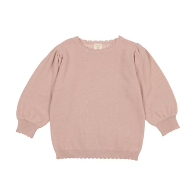 Analogie Knit Puff Sleeve Sweater - Pink
