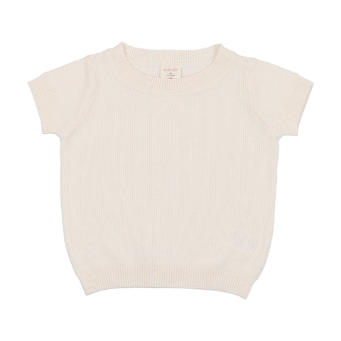 Analogie Knit Sweater Short Sleeve - Cream