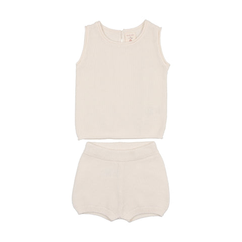 Analogie Knit Vest Set - Cream