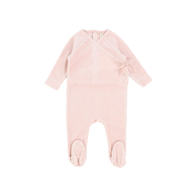 Lilette Velour Wrap Footie - Light Pink