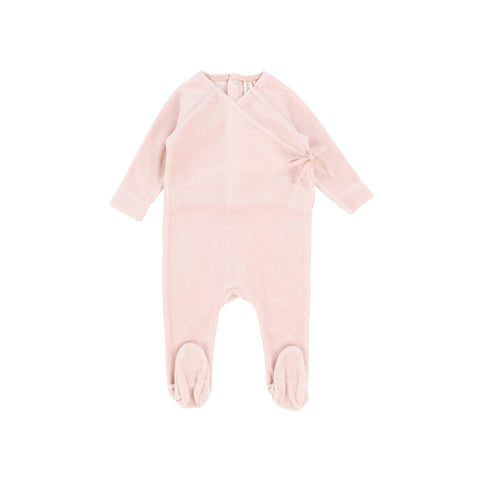 Lilette Velour Wrap Footie - Light Pink