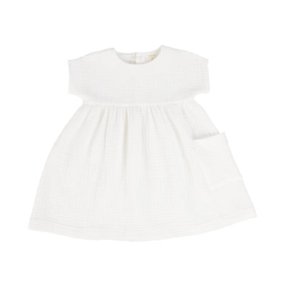 Analogie Gauze Dress Short Sleeve - White