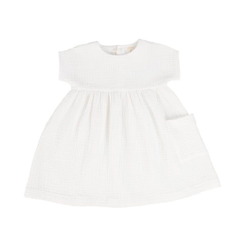 Analogie Gauze Dress Short Sleeve - White