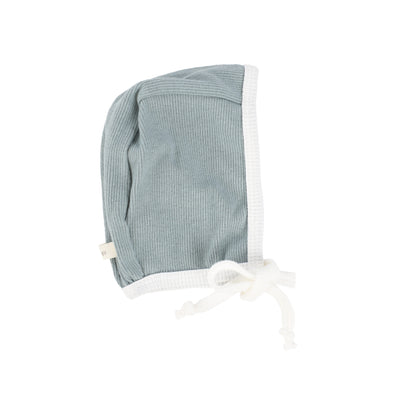 Lil Legs Contrast Edge Bonnet - Seafoam/White