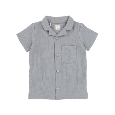 Analogie Gauze Boys Shirt - Sapphire