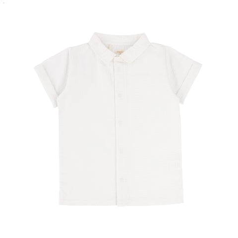Analogie Gingham Button Down Shirt - White/White