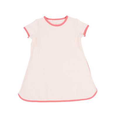 Analogie Cotton Track Dress Short Sleeve - Pink/Coral