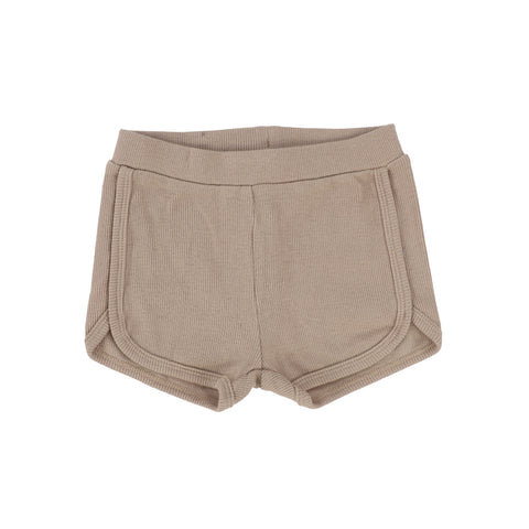 Lil Legs Ribbed Track Shorts - Latte