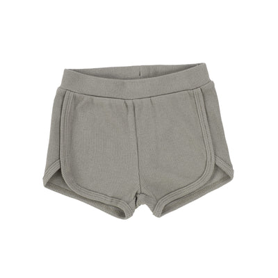 Lil Legs Ribbed Track Shorts - Moss