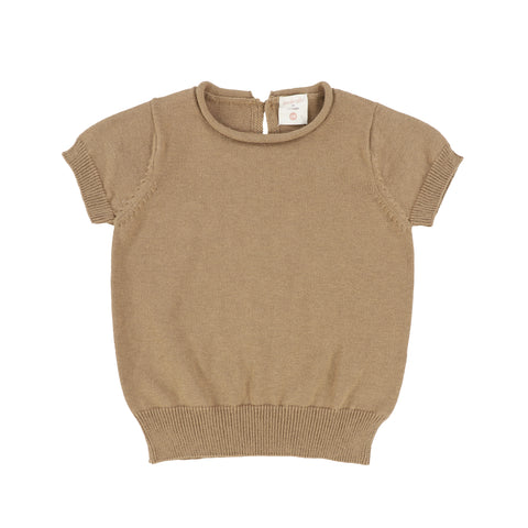 Analogie Knit Sweater Short Sleeve - Caramel