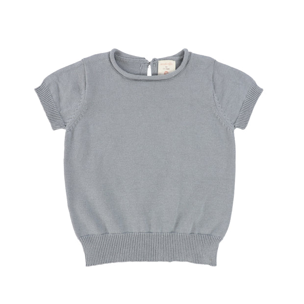 Analogie Knit Sweater Short Sleeve - Sapphire