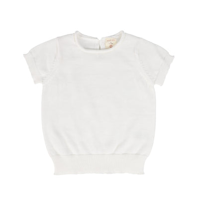 Analogie Knit Sweater Short Sleeve - White