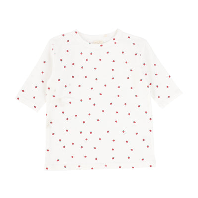Analogie Strawberry T-Shirt Three Quarter Sleeve - White