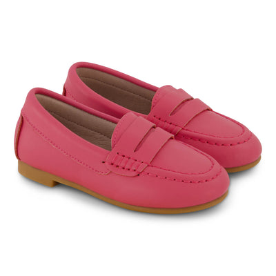 Zeebra Kids Hard Sole Leather Penny Loafers - Wildberry