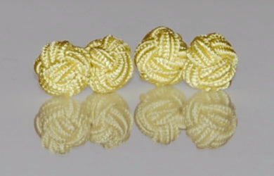 Lemon Yellow Silk Knot Cufflinks