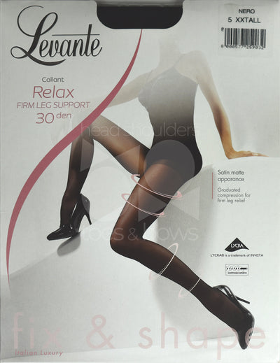 Levante Relax Firm 30 Denier Stockings - Nero