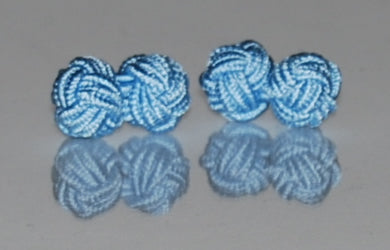 Light Blue Silk Knot Cufflinks