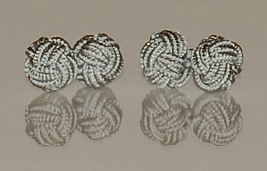 Light Gray Silk Knot Cufflinks