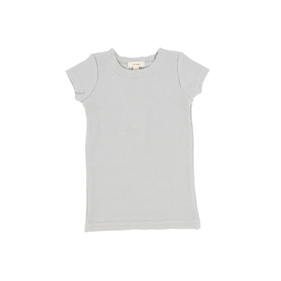 Lil Legs Ribbed Short Sleeve Tee - Light Grey