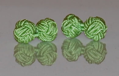 Lime Green Silk Knot Cufflinks