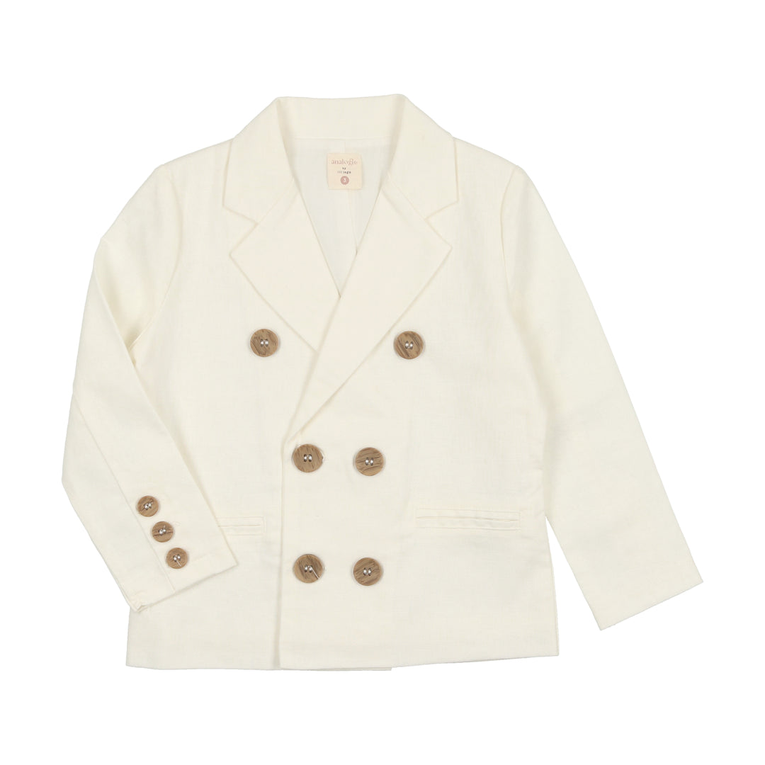 Analogie Linen Blazer Cream Head Shoulders Toes Bows