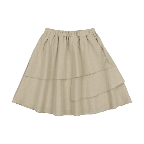 Analogie Linen Layered Skirt - Light Green