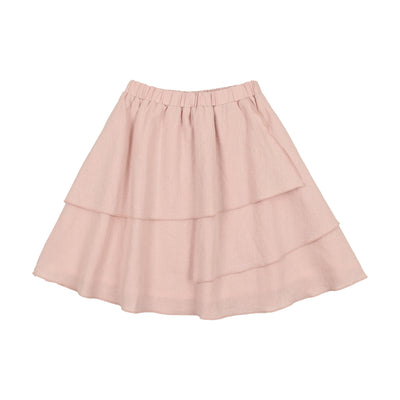 Analogie Linen Layered Skirt - Pink