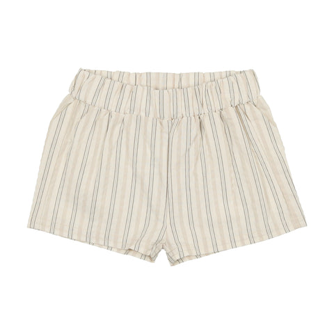 Analogie Linen Pull On Shorts - Multi Stripe
