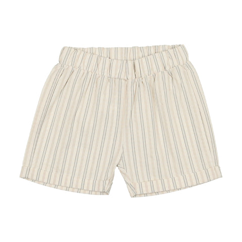 Analogie Linen Pull On Shorts - Multi Stripe