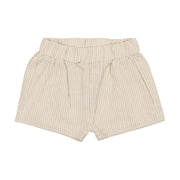 Analogie Linen Pull On Shorts - Oat Stripe