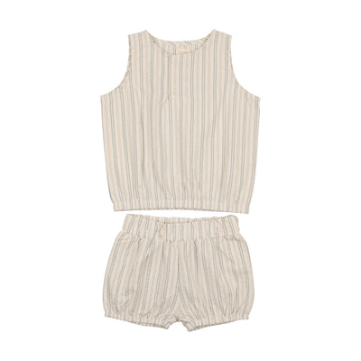 Analogie Linen Vest Set - Multi Stripe