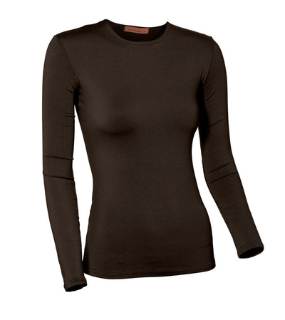 PB&J Ladies Cotton Long Sleeve Shell - Brown