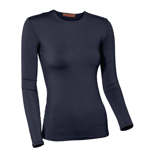 PB&J Ladies Cotton Long Sleeve Shell - Navy