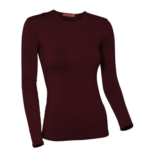 PB&J Ladies Lycra Long Sleeve Shell - Burgundy