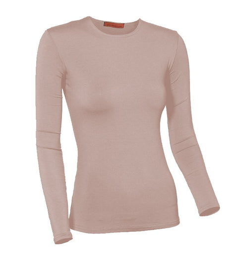 PB&J Ladies Lycra Long Sleeve Shell - Dark Blush 69