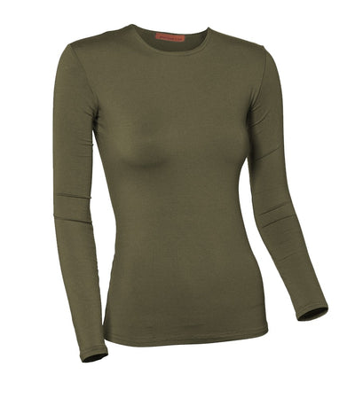 PB&J Ladies Lycra Long Sleeve Shell - Olive Green