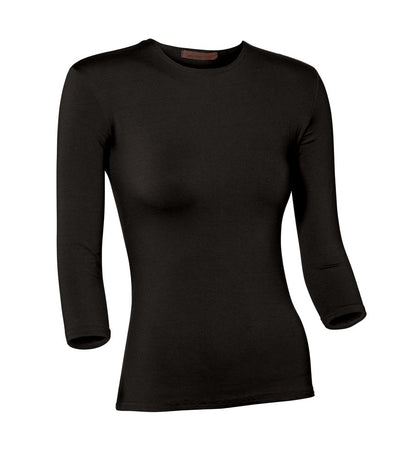 PB&J Ladies Lycra 3/4 Sleeve Shell - Black