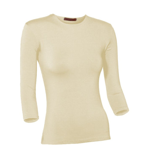 PB&J Ladies Lycra 3/4 Sleeve Shell - Ivory