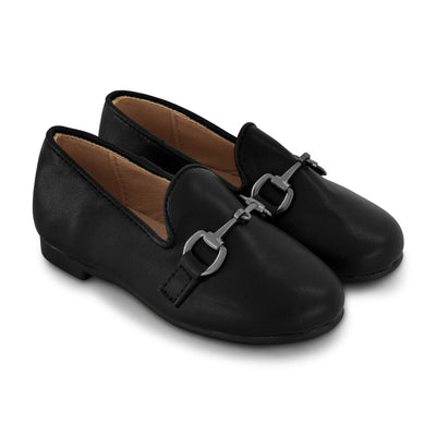 Zeebra Kids Hard Sole Buckle Loafers - Midnight Black