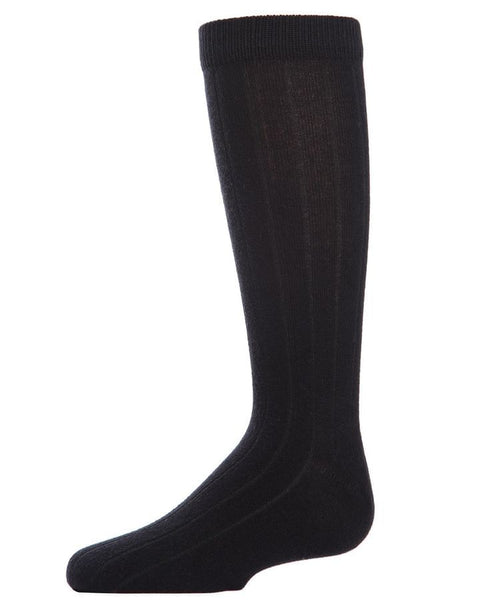 Memoi Boys Ribbed Crew Socks 3-pack - Black MK-10950