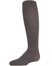 Memoi Girls Ribbed Opaque Charcoal Tights - MK-209