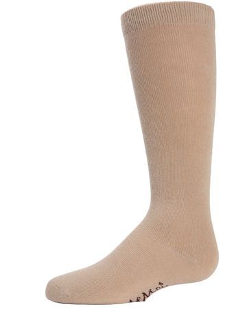 Memoi Basic Knee Socks - Light Tan MK-5056