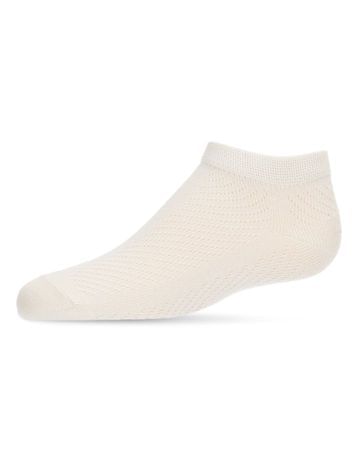 Memoi Pointelle Anklet Socks - Winter White