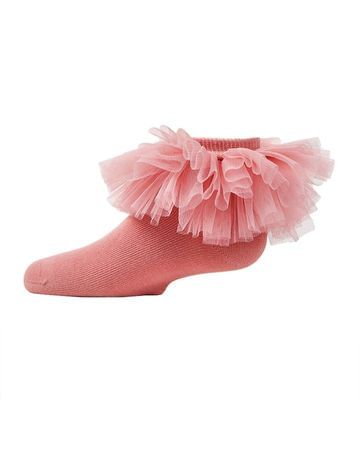 Memoi Tulle Tutu Ruffle Anklet - Blush Pink MKF-6031