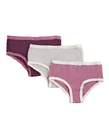 Memoi Girls Solid Panties 3-Pack MKU-1001