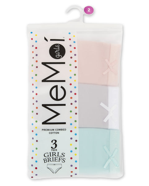 Memoi Girls Solid Panties 3-Pack MKU-1001