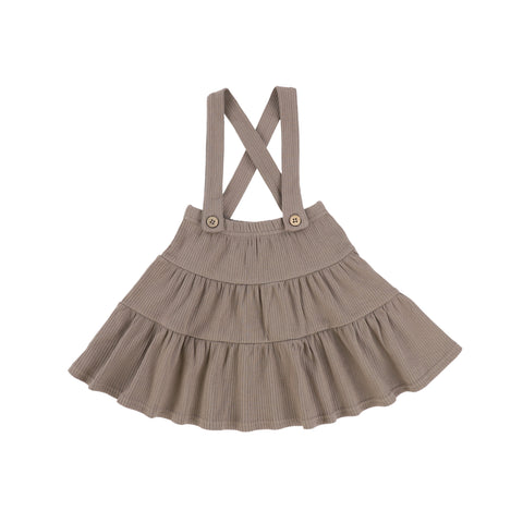 Lil Legs Suspenders Skirt - Mocha