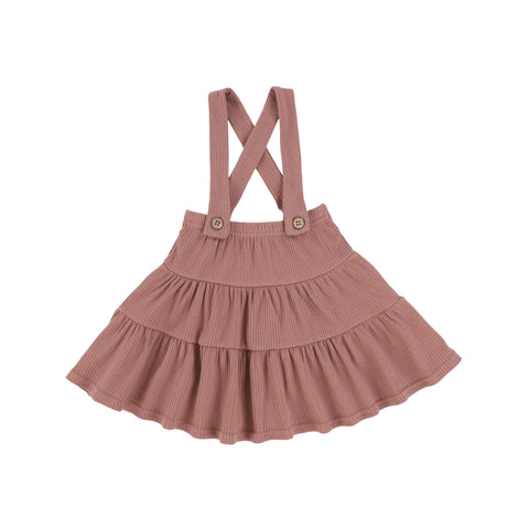 Lil Legs Suspenders Skirt - Mulberry