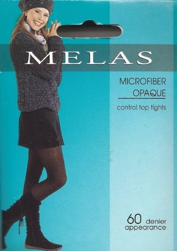 Melas Microfiber Opaque Control 60 Denier Tights - Black AT-636